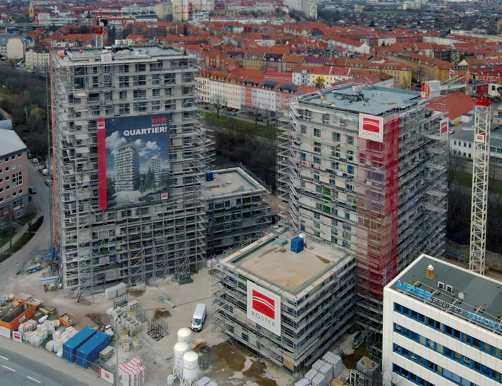 WIR-Quartier in Erfurt steht im Rohbau