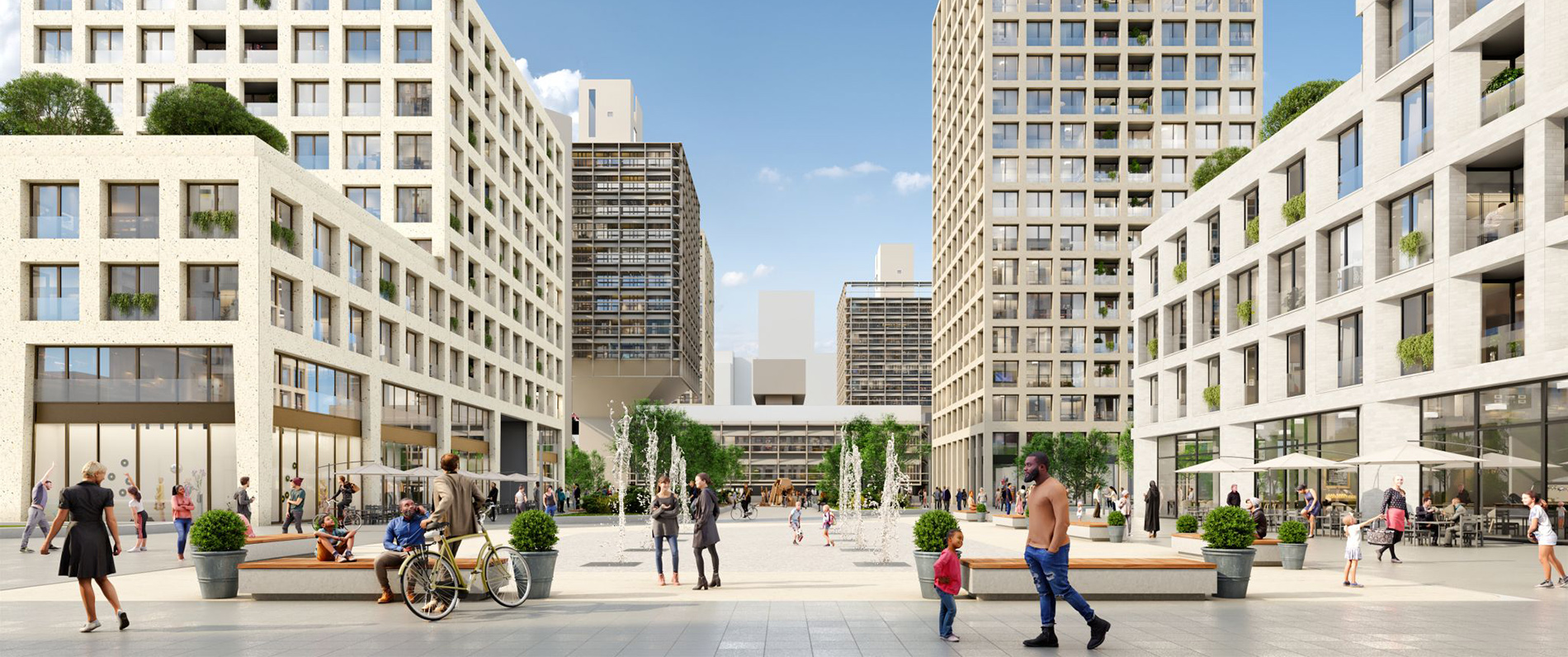 Olivetti Campus als Teil des Lyoner Quartiers in Frankfurt