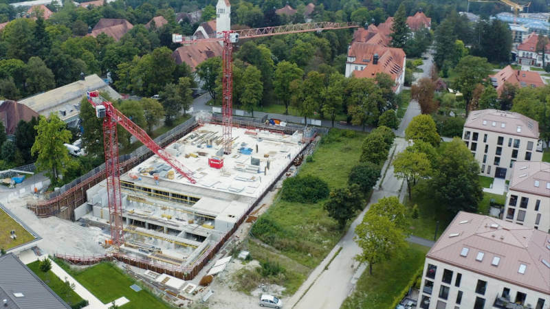 Bauarbeiten im Jugendstilpark München