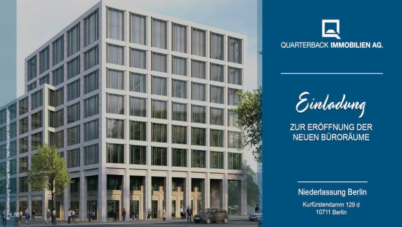 QUARTERBACK Immobilien AG - neuer Bürostandort in Berlin